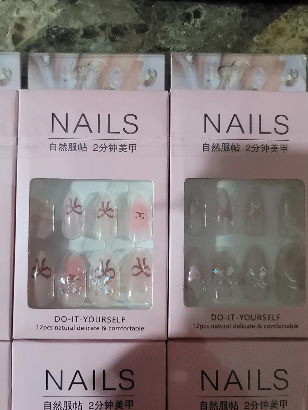Press On Nail Set Bundle - Pink & White Designs